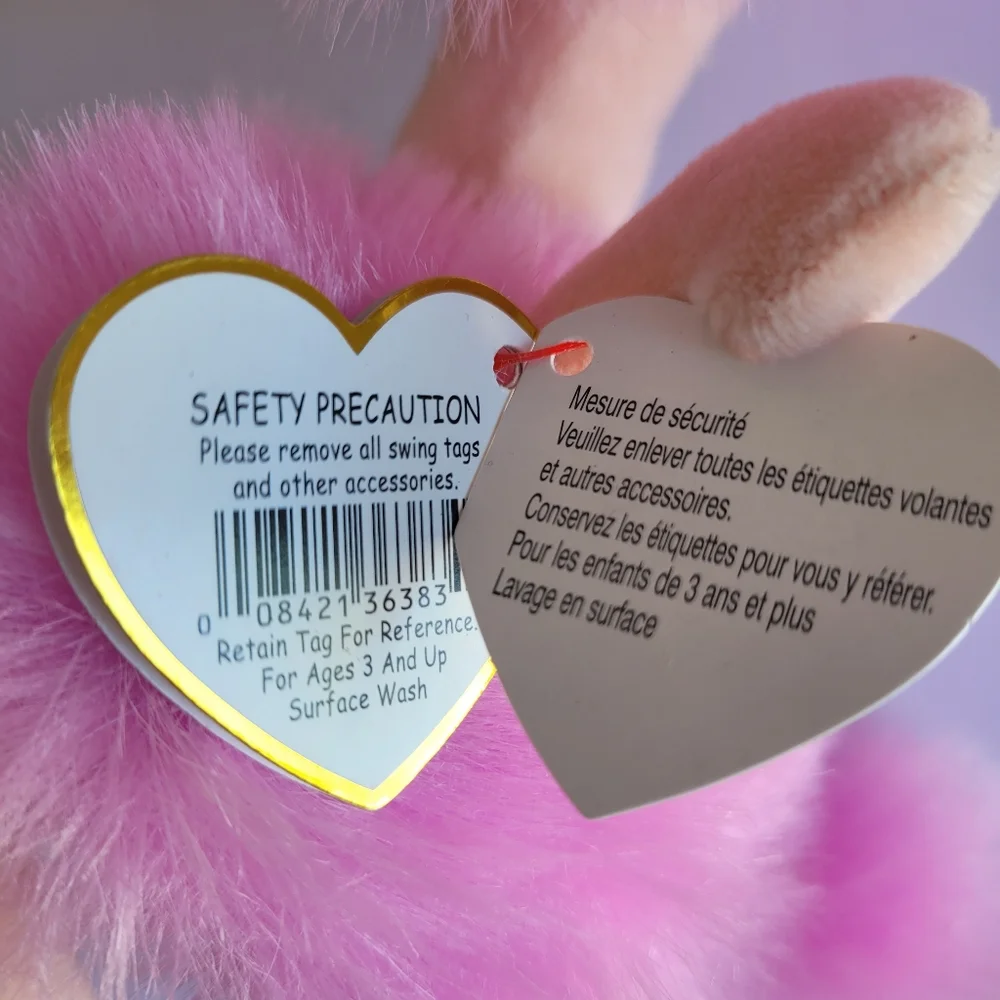 Ty Pink Poodle Plush with Glittery Paws